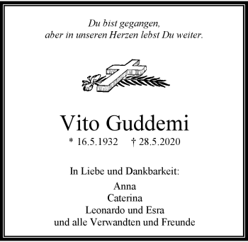 Traueranzeige von Vito Guddemi von Schwarzwälder Bote