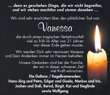 Traueranzeige von Vanessa Wöhrstein von Schwarzwälder Bote