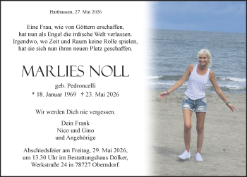 Traueranzeige von Marlies Noll von Schwarzwälder Bote