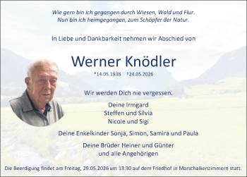 Traueranzeige von Werner Knödler von Schwarzwälder Bote