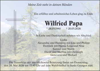 Traueranzeige von Wilfried Papa von Schwarzwälder Bote