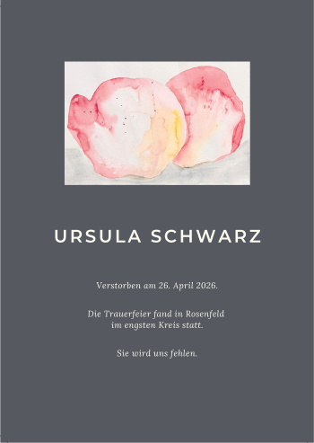 Traueranzeige von Ursula Schwarz von Schwarzwälder Bote