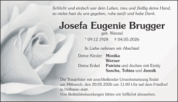 Traueranzeige von Josefa Eugenia Brugger von Schwarzwälder Bote