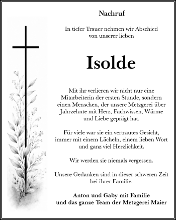 Traueranzeige von Isolde Kläger von Schwarzwälder Bote