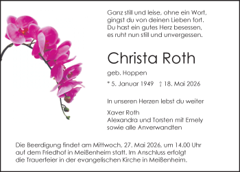 Traueranzeige von Christa Roth von Schwarzwälder Bote