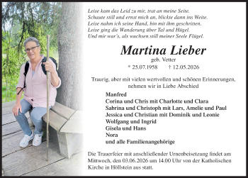 Traueranzeige von Martina Lieber von Schwarzwälder Bote