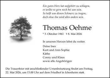 Traueranzeige von Thomas Oehme von Schwarzwälder Bote