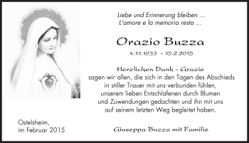Traueranzeige von Orazio Buzza von Schwarzwälder Bote