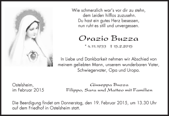 Traueranzeige von Orazio Buzza von Schwarzwälder Bote