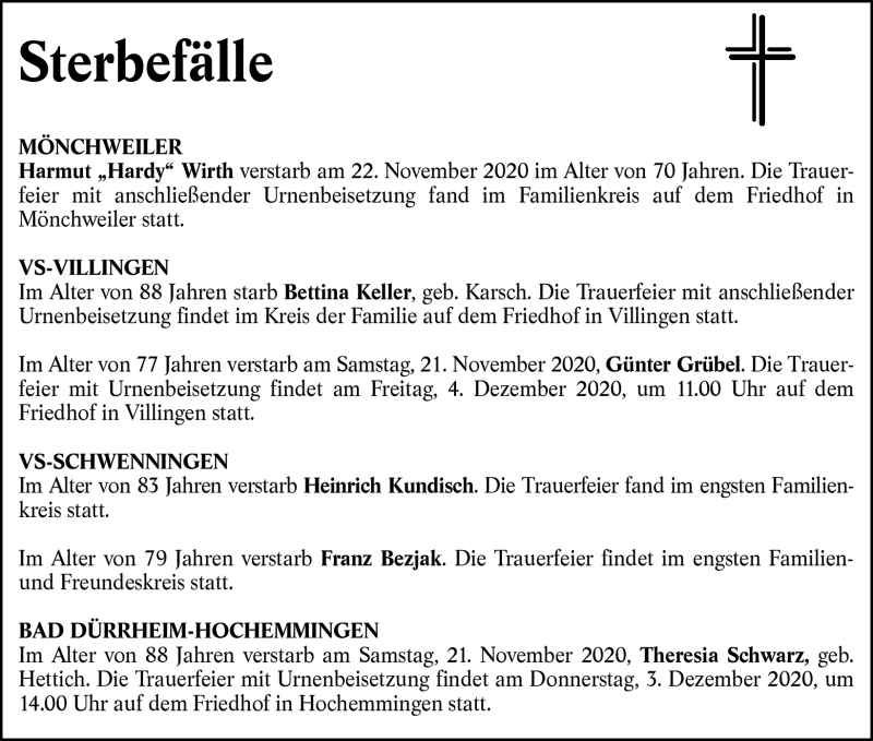 TODESANZEIGEN F R SCHWARZW LDER BOTE TRAUER visual data 6