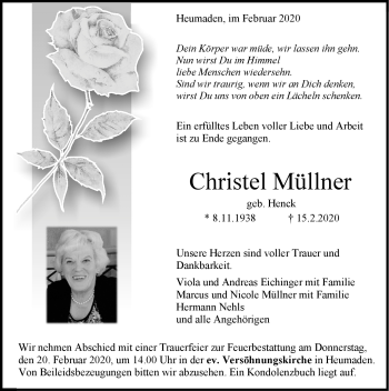 Traueranzeige von Christel Müllner von Schwarzwälder Bote