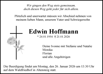 Traueranzeige von Edwin Hoffmann von Schwarzwälder Bote