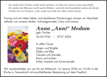 Traueranzeige von Anna Medam von Schwarzwälder Bote