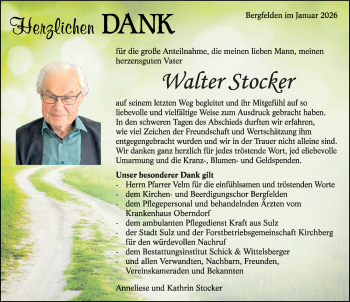 Traueranzeige von Walter Stocker von Schwarzwälder Bote