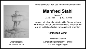 Traueranzeige von Manfred Stahl von Schwarzwälder Bote