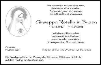Traueranzeige von Guiseppa Rotella in Buzza von Schwarzwälder Bote