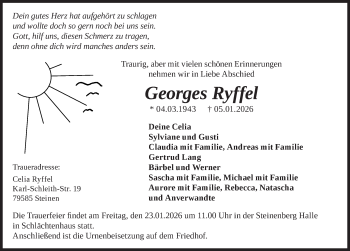 Traueranzeige von Georges Ryffel von Schwarzwälder Bote
