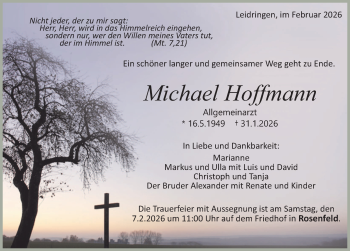 Traueranzeige von Michael Hoffmann von Schwarzwälder Bote