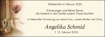 Traueranzeige von Angelika Schmid von Schwarzwälder Bote