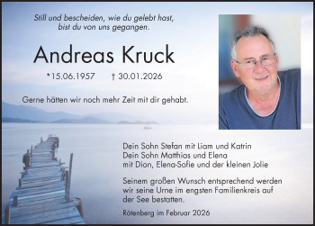 Traueranzeige von Andreas Kruck von Schwarzwälder Bote