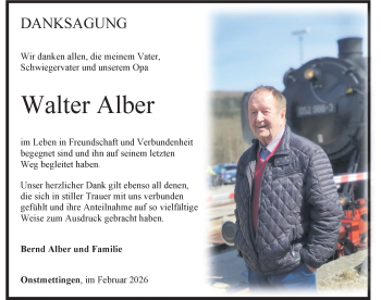 Traueranzeige von Walter Alber von Schwarzwälder Bote