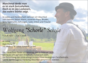 Traueranzeige von Wolfgang Schyle von Schwarzwälder Bote