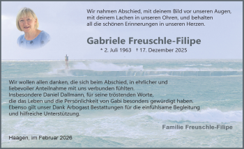 Traueranzeige von Gabriele Freuschle-Filipe von Schwarzwälder Bote