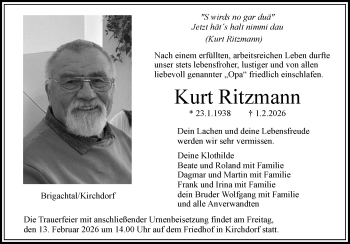 Traueranzeige von Kurt Ritzmann von Schwarzwälder Bote