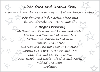 Traueranzeige von Elsa Müller von Schwarzwälder Bote